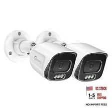 5MP Add On 2pcs Wired POE Cameras for 4K 8CH NVR, Human/Vehicle/Pet/Parcel