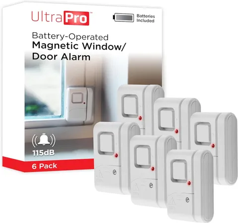 Personal Security Window and Door Alarm, 6 Pack, DIY Protection, Burglar Alert,