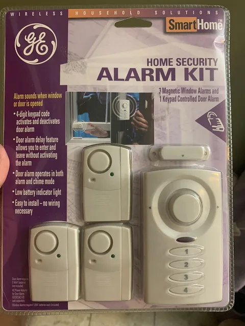 NEW GE Home Security Alarm Kit w/ 3 magnetic window & 1 keypad controlled door