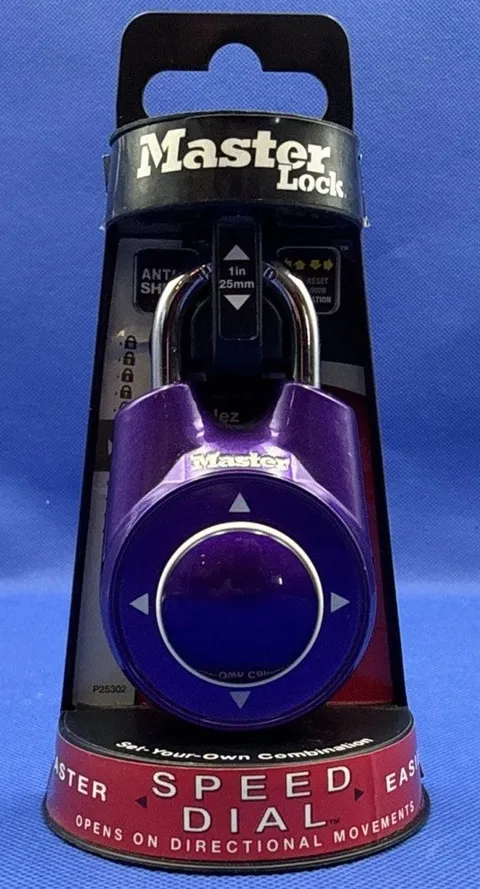 Master Lock 1500ID Speed Dial Combination Lock Purple Open Box