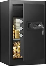 Kavey Safe Box, 6.0 Cub Large Safe with Drawer & Backlit Keypad for Jewelry