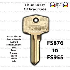 Classic Car Key Vintage Vehicle - Wilmot Breeden, Union Series FS876 - FS955 Jag