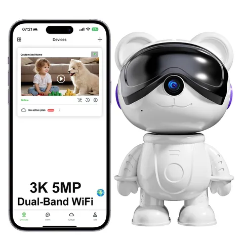 3K Indoor Security Camera for Home – Cute Bear Baby Monitor, Pet Camera & Nan...