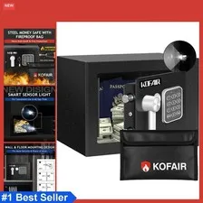 Mini Safe Box 0.23 Cubic Feet Digital Security Safe with Fireproof Bag Key Lock