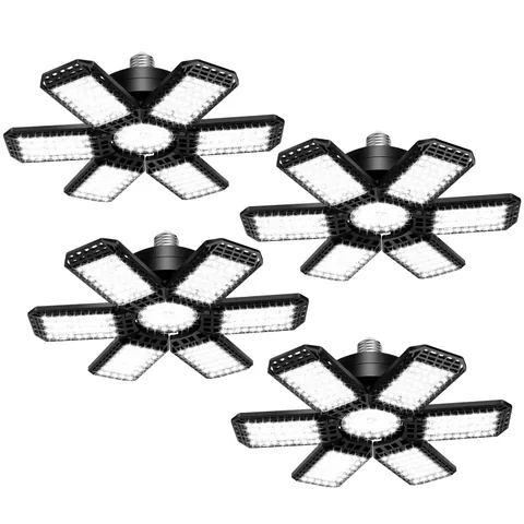 AUDLES 4 Pack Garage Lights, 200W 20000LM 6500K Standard 200W-4PACK, Black