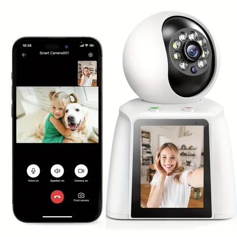 PHANSATIM 2K Home Two Way Audio Video Camera, 2.8" Indoor Cameras for Baby &Eld