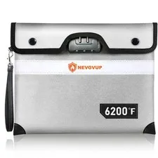 Fireproof Waterproof Document Money Bag With Lock And Reflective Strip Safe
