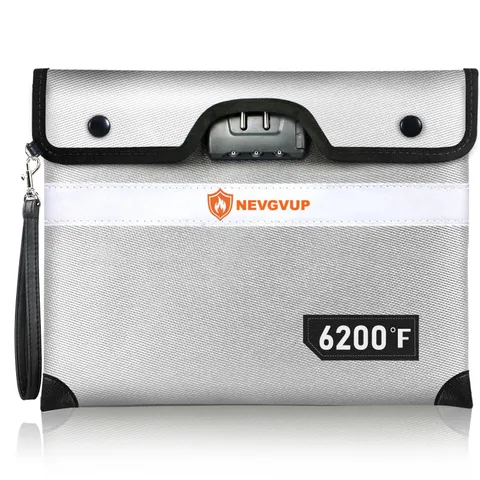 Fireproof Waterproof Document Money Bag With Lock And Reflective Strip Safe