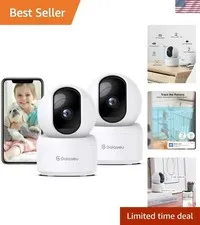 Indoor Security Camera 2K, Pet Camera, 360 Degree 2.4G WiFi Home Security Cam...