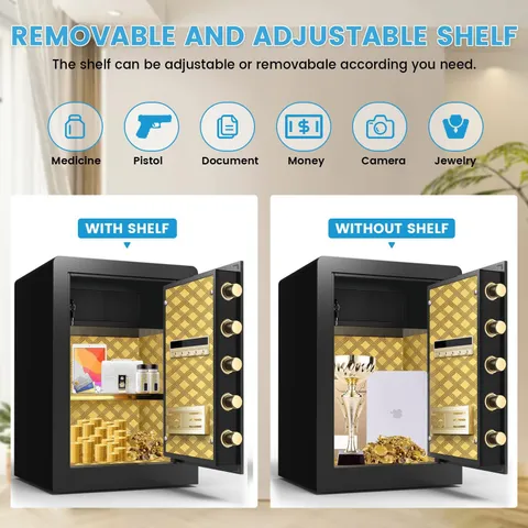 2.5 Cu Ft Heavy Duty Digital Safe Box, Large LCD & Adjustable Shelf