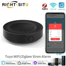 Tuya Zigbee WiFi Siren Alarm For Smart Home Security 100db Speaker Works With