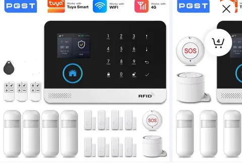 PGST PG103 4G WiFi Tuya Smart Alarm System w/ Motion Sensor & IP Camera Alexa