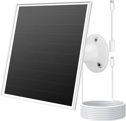 6W Solar Panel for Outdoor Security Camera with Micro USB & USB - C Port, Solar