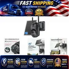 SEHMUA 4G LTE Solar Security Camera Wireless Outdoor 2K Night Vision