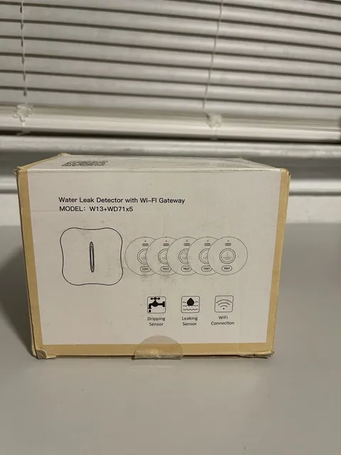 Wifi Water Leak Detector 5 Pk 120dB Adjustable Alarm, Smart Water Sensor SEALED