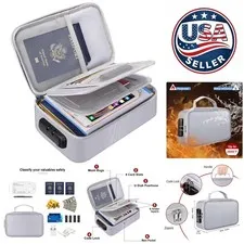 Portable Fireproof Coin and Document Organizer with Combination Lock