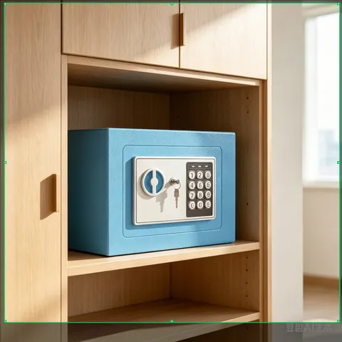 Small Home Safe with Key & Password, 0.23 Cu Ft, Blue Metal Security Box