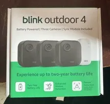 Blink Outdoor 4 (4th Gen) Wireless Security Camera System 3-Pack Black New