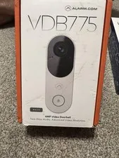 Alarm.com VDB775 4MP Smart Wi-Fi Video Doorbell Camera White Two-Way Audio