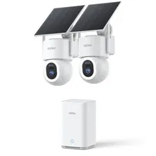 aosu SolarCam D1 Max 2-Cam Kit, 4K Solar Security Cameras Outdoor White