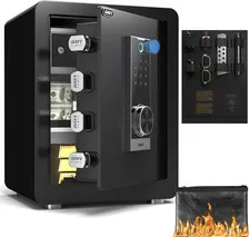 Biometric Fingerprint Safe Box 2.0 Cubic Feet with Fireproof Bag