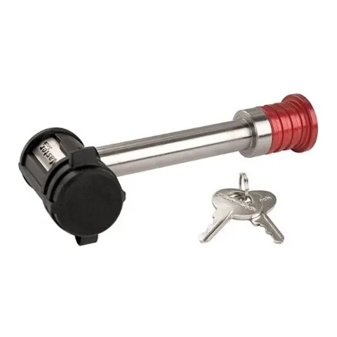 Master Lock Receiver Lock, Stainless Steel 3.5" Silver and Red Stainless steel