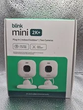 Blink Mini 2K+ Newest Model 2-Camera Kit White Plug-In Indoor Security Camera