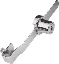Showcase Window Key Lock, 9/16 In. x 5-1/2 In., Steel, Chrome Plated, Fits 5/
