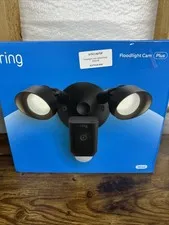 Ring Floodlight Cam Plus Wired in Black Hardwired, 2.4GHz New & Sealed