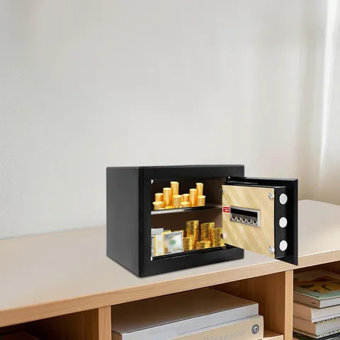 Black Color Security Safe Box, for Money Cash Valuables, Digital Home Safe USA