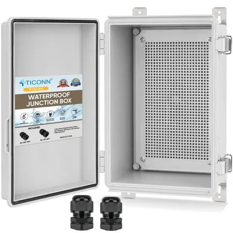 TICONN Outdoor Electrical Box Waterproof, Junction 11"x7.5"x5.5", Off-white