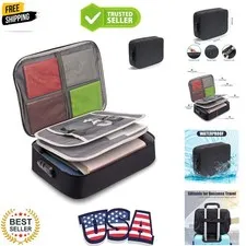 Document Safe Box Waterproof,Document Bag with Lock,3 Layers File Pocket Hold...