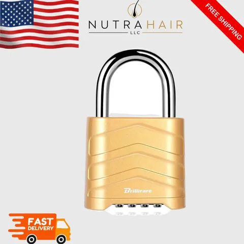 4 Digit Combination Lock Heavy Duty Padlock Weatherproof Metal Outdoor Security