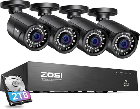 ZOSI 8CH 4K NVR PoE Security IP 5MP Camera System Motion Detection recorder