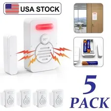 Wireless Voice Door Alarms When Opened 90dB Adjustable Volume Window Alert 5Pack