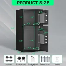 6.0 Cub Large Home Safes with Water and Fireproof,  Digtal Safe for Home Use