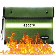 Fireproof Bag for Documents 6200Â°F Heat InsulatedNon-Itchy Fire Proof Money P