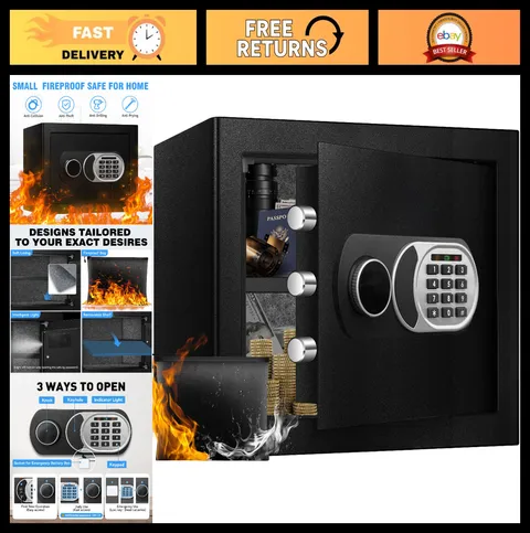 1.8 Cuft Fireproof Waterproof Safe Box, Anti-Theft Digital Keypad, Home Security