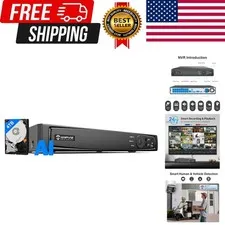 AI 12MP 16 Channel Network Video Recorder NVR with 4TB Hard Drive | 16CH H.26...