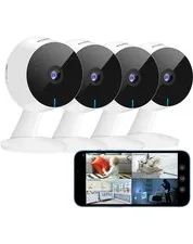 LaView 4MP 2K Cameras for Home Security Indoor, 5G& 5Ghz 4 Pack, White