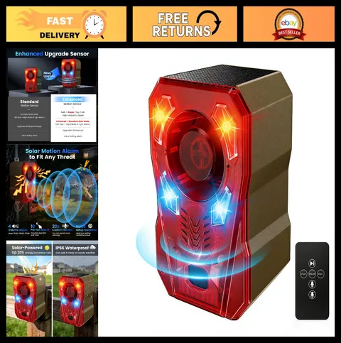 Upgraded Solar Motion Sensor Alarm - Outdoor Security with Radar & IR Detection