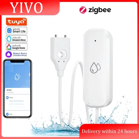 Zigbee Water Sensor Leakage Alarm Flood Leak Detector for Tuya Smartlife APP Rem