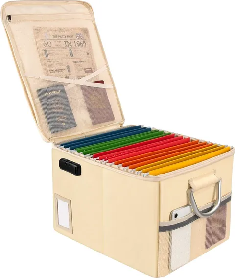 Fireproof Document Box Fire Proof Safe Box for Home Document Organizer with