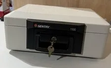 Sentry 1100 Fire Resistant Security Chest Safe Lock Box w/2 Keys
