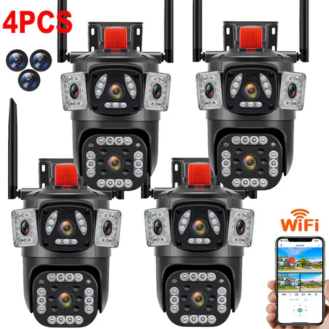 2 Lens 4K WiFi IP Camera Wireless Outdoor CCTV PTZ Home Security Night Vision US