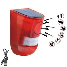 Solar Sound & Light Alarm Outdoor Motion Sensor, 6LEDs Flash Warning Security...
