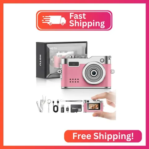 HOTU Mini Digital Camera, Keychain Camera 1080P HD with 2MP Lens, Flash, Video R