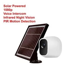 Everseou Outdoor Wireless Solar Powered Security Camera Night Vision 1080p