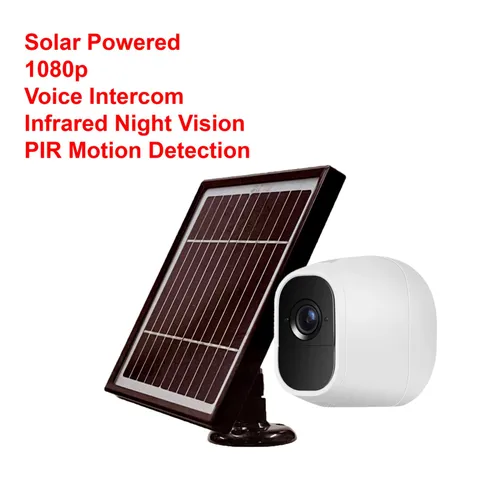 Everseou Outdoor Wireless Solar Powered Security Camera Night Vision 1080p