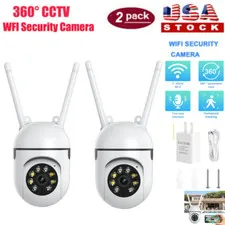 2 X Wireless WiFi Security Camera System Smart Indoor Night Vision Cam 1080P